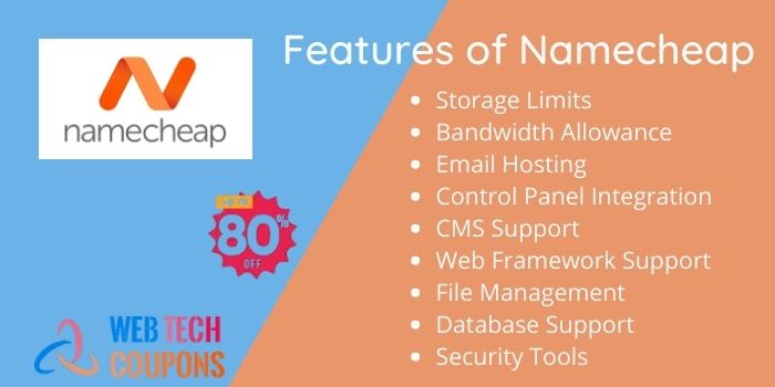 Features Of namecheap webhosting