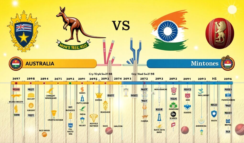 Australia Men’s Cricket Team vs India National Cricket Team Timeline