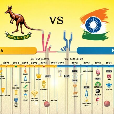 Australia Men’s Cricket Team vs India National Cricket Team Timeline